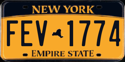 NY license plate FEV1774