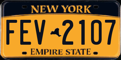 NY license plate FEV2107