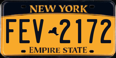 NY license plate FEV2172