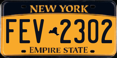 NY license plate FEV2302