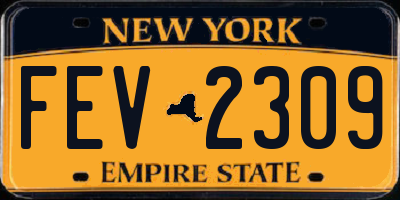 NY license plate FEV2309