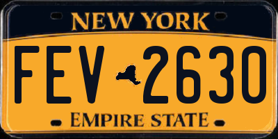 NY license plate FEV2630