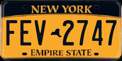NY license plate FEV2747