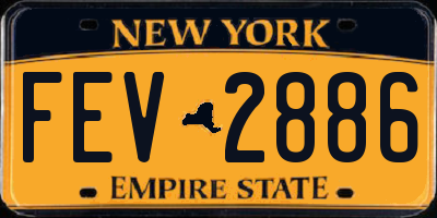 NY license plate FEV2886