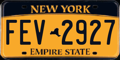 NY license plate FEV2927