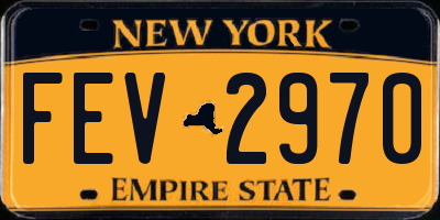 NY license plate FEV2970
