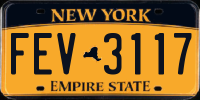 NY license plate FEV3117