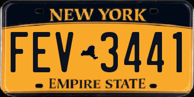 NY license plate FEV3441