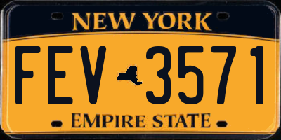 NY license plate FEV3571