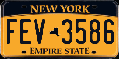 NY license plate FEV3586
