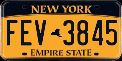 NY license plate FEV3845