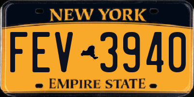NY license plate FEV3940