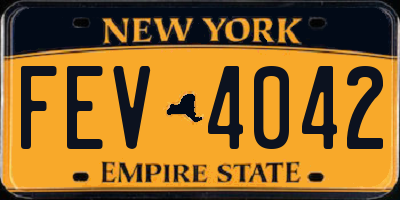 NY license plate FEV4042