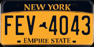 NY license plate FEV4043