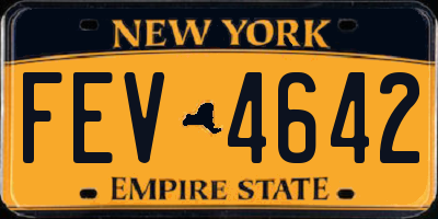 NY license plate FEV4642