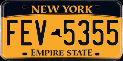 NY license plate FEV5355