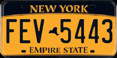 NY license plate FEV5443