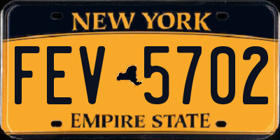 NY license plate FEV5702