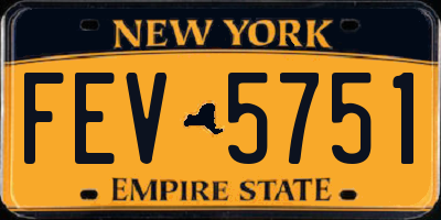 NY license plate FEV5751