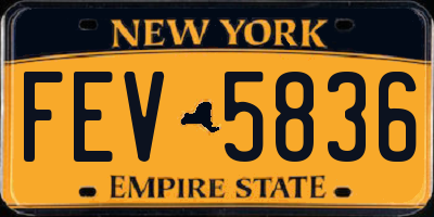 NY license plate FEV5836