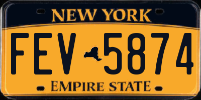 NY license plate FEV5874