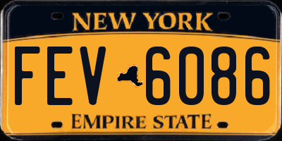 NY license plate FEV6086
