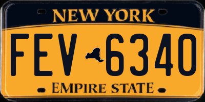 NY license plate FEV6340