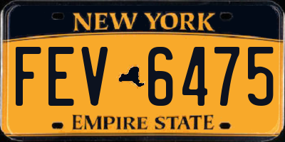 NY license plate FEV6475