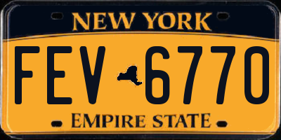 NY license plate FEV6770