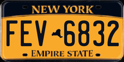 NY license plate FEV6832