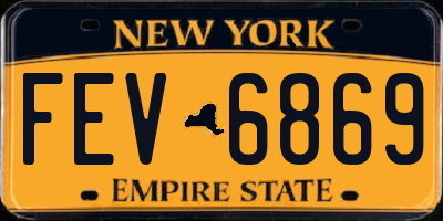 NY license plate FEV6869