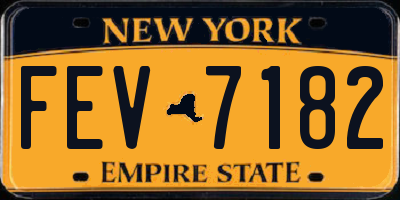 NY license plate FEV7182