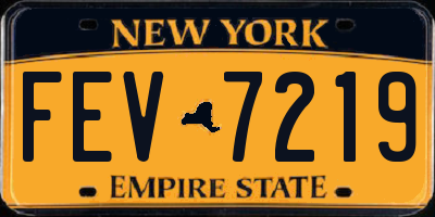 NY license plate FEV7219