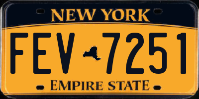 NY license plate FEV7251