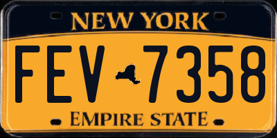 NY license plate FEV7358
