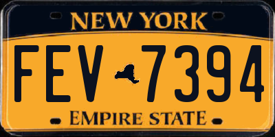 NY license plate FEV7394