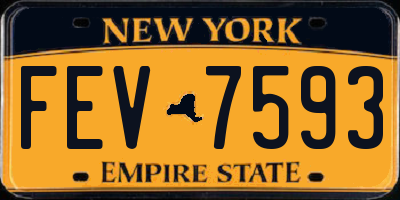 NY license plate FEV7593