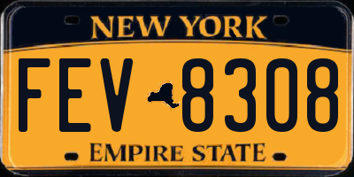 NY license plate FEV8308