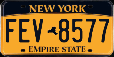 NY license plate FEV8577