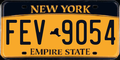 NY license plate FEV9054