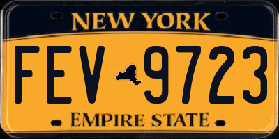 NY license plate FEV9723