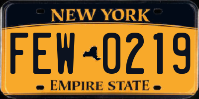 NY license plate FEW0219