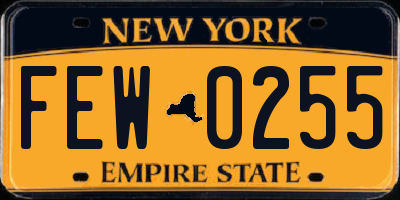 NY license plate FEW0255
