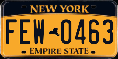 NY license plate FEW0463