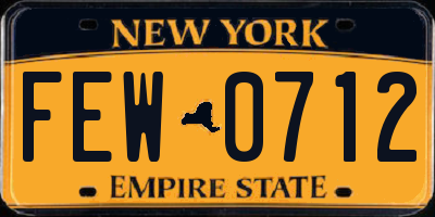 NY license plate FEW0712