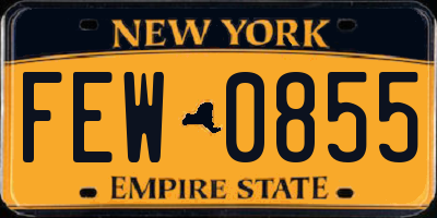 NY license plate FEW0855