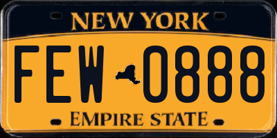 NY license plate FEW0888