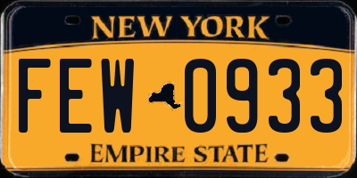 NY license plate FEW0933
