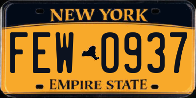 NY license plate FEW0937