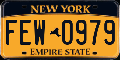 NY license plate FEW0979